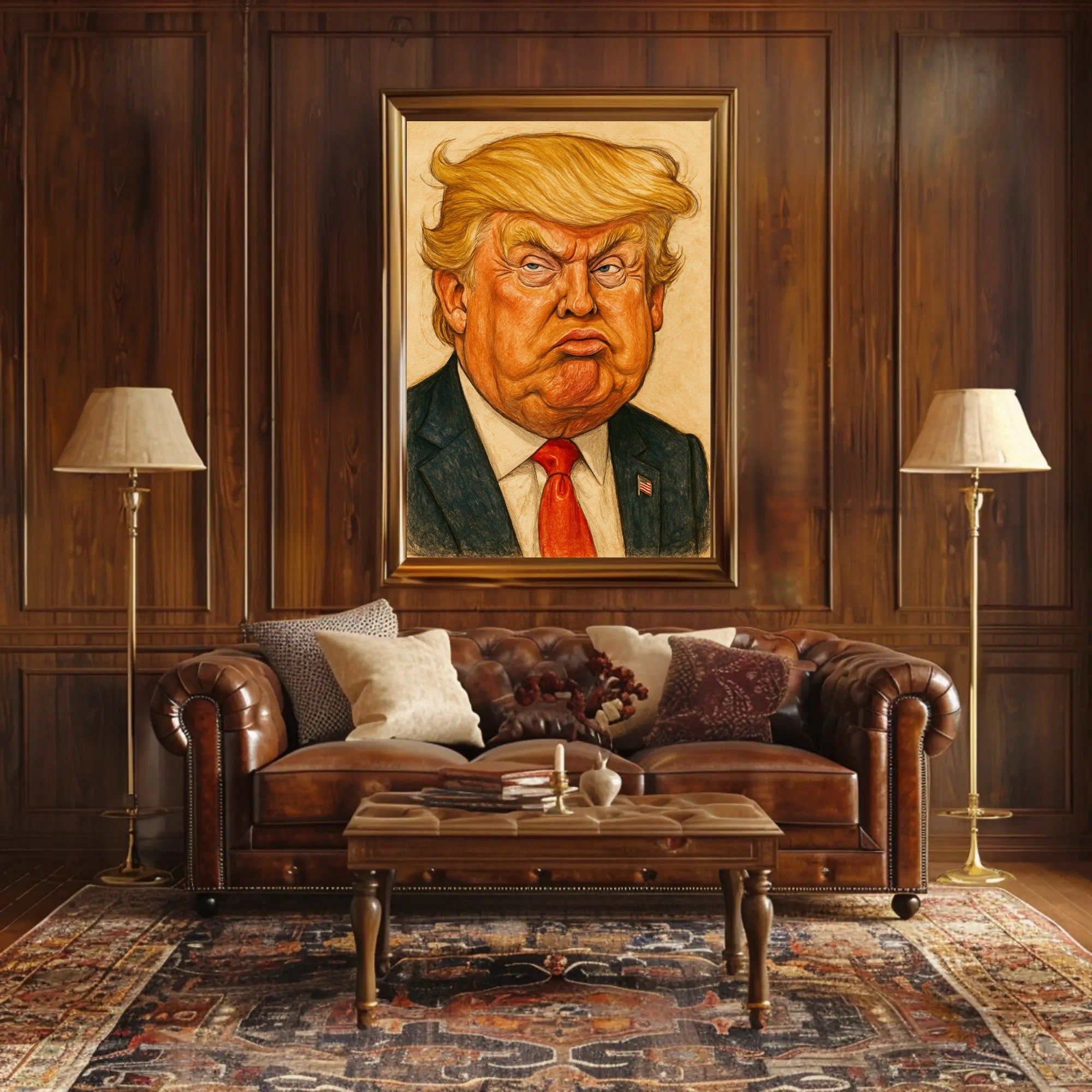 Donald Trump Caricature Poster PosterGoat