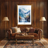 Andes Mountains Watercolor Landscape Art - Travel Poster PosterGoat