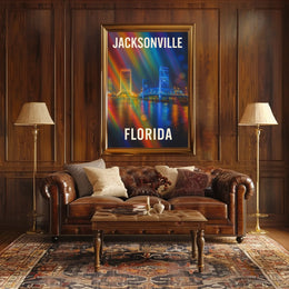 Jacksonville Cityscape Photo Realism Wanderlust Poster