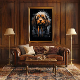 Stylized Dog Portrait: Urban Fashion Art Print