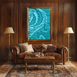 Intricate Teal Patterns Poster
