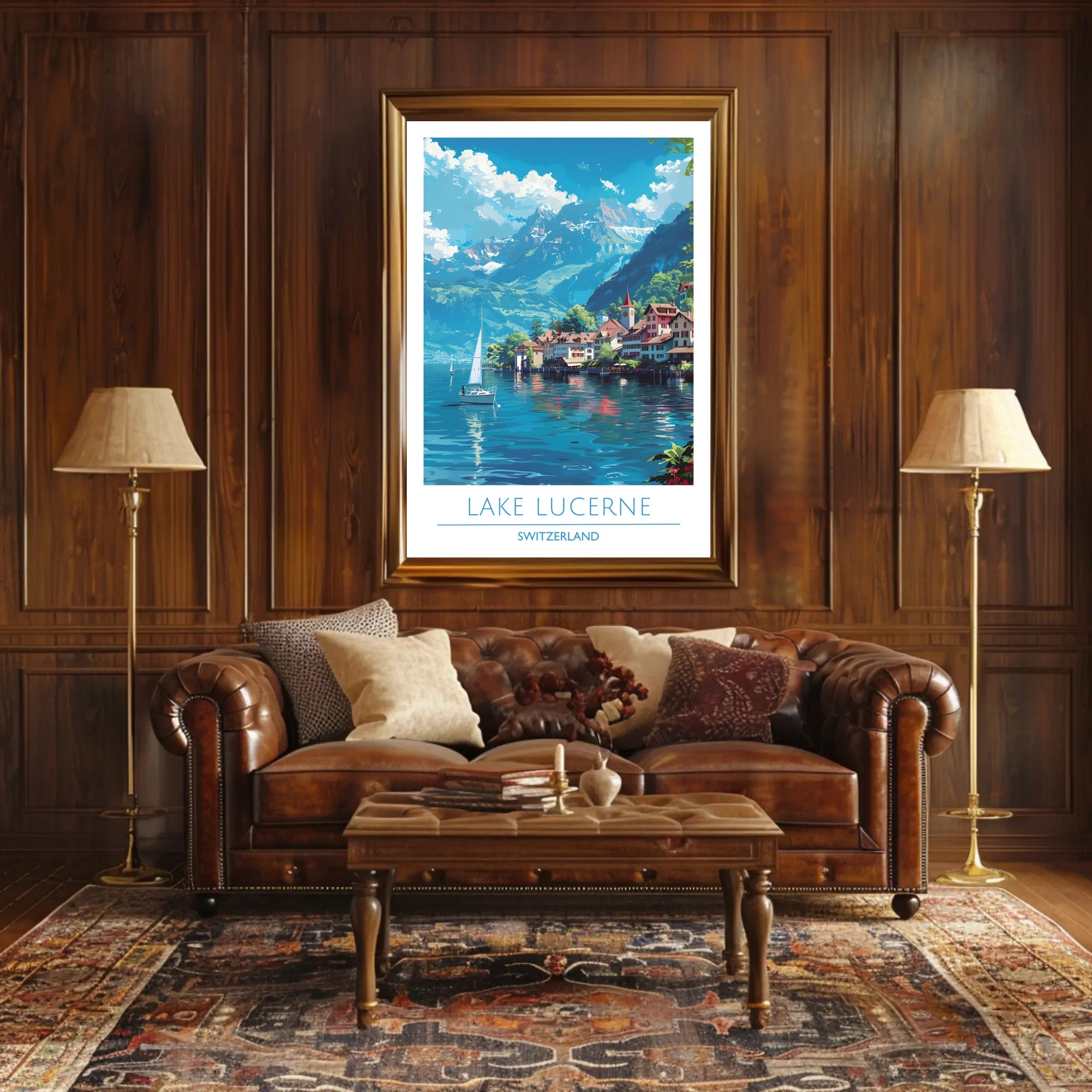 Tranquil Beauty of Lake Lucerne Poster