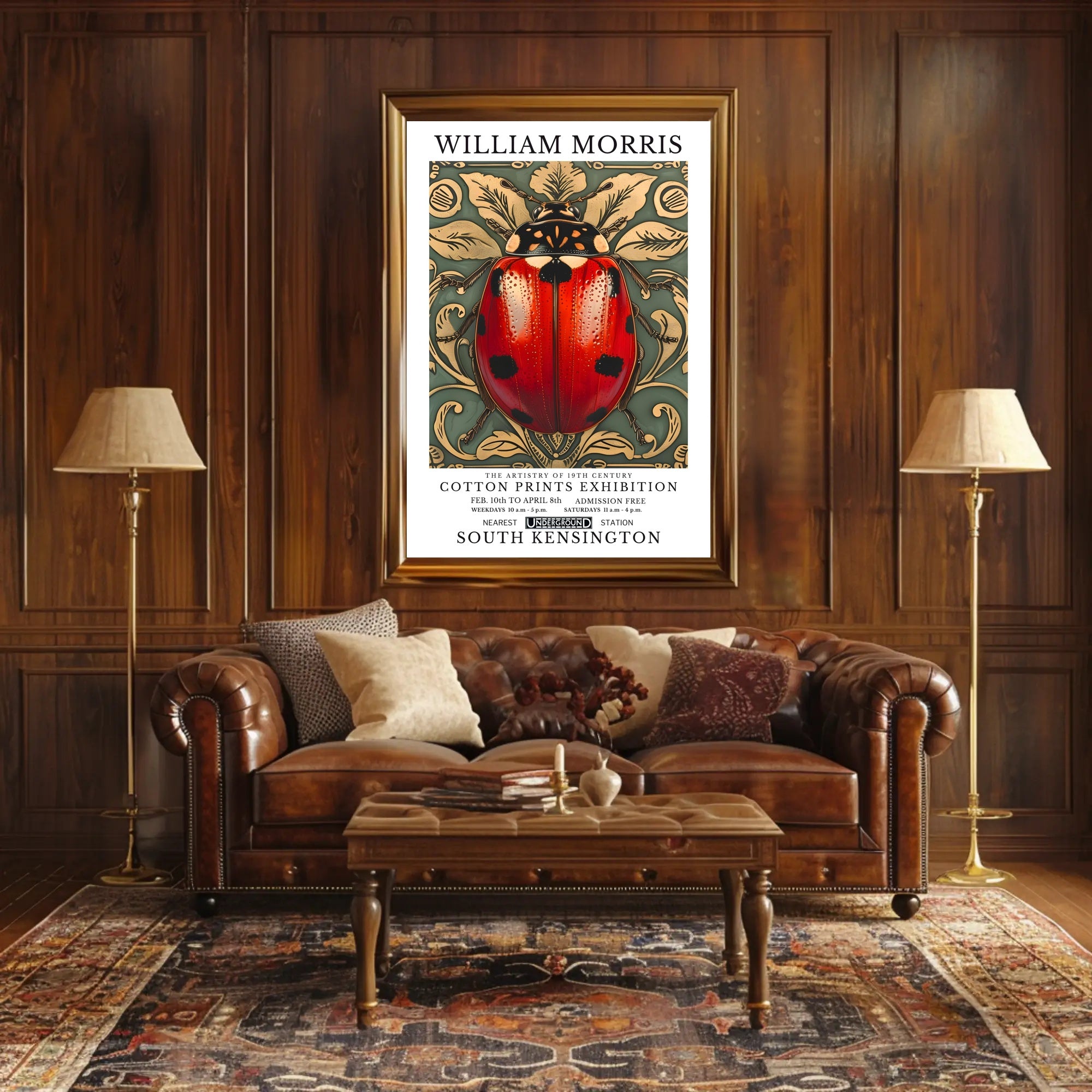 William Morris Cotton Prints Exhibition Poster