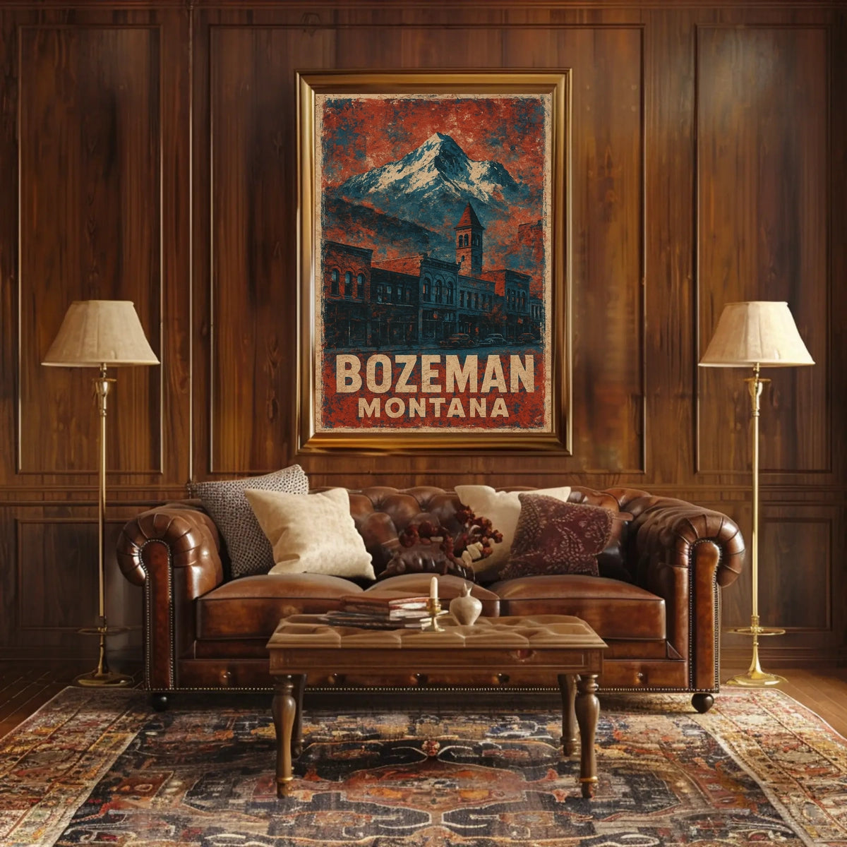 Bozeman Montana Rustic Scenic Poster