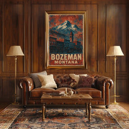 Bozeman Montana Rustic Scenic Poster