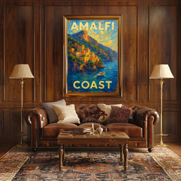 Amalfi Coast Poster Wall Art Coastal Decor Italy 18x24 Inches