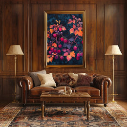 Raspberry Branches Illustration: Abstract or Artistic Poster