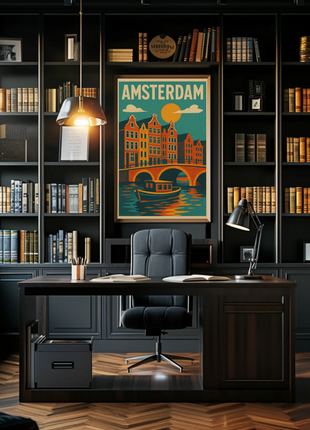 Amsterdam's Charm Captured in Vintage Travel Poster