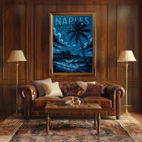 Naples Florida Poster Coastal Wall Art for Beach Decor