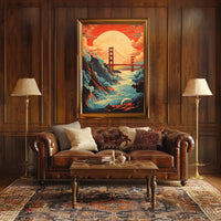 Golden Gate Bridge Dynamic Landscape Travel Poster