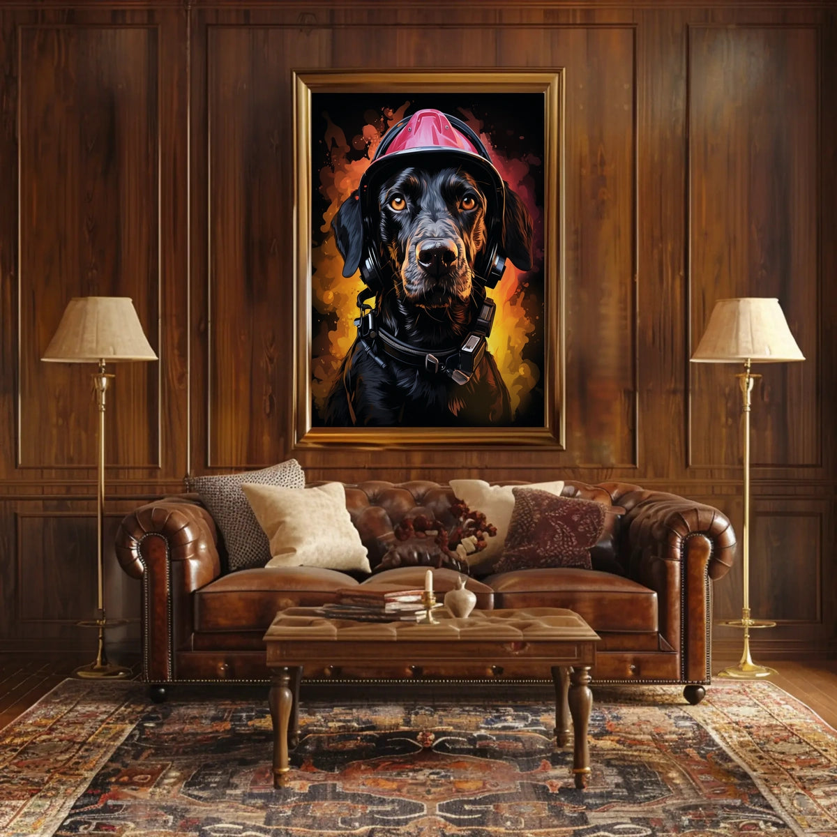 Firefighter Dog Poster