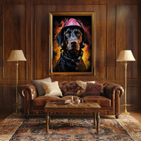 Firefighter Dog Poster