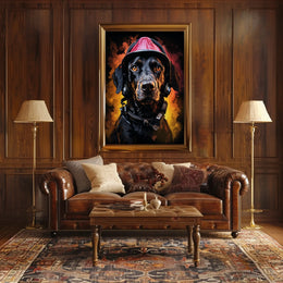 Firefighter Dog Poster