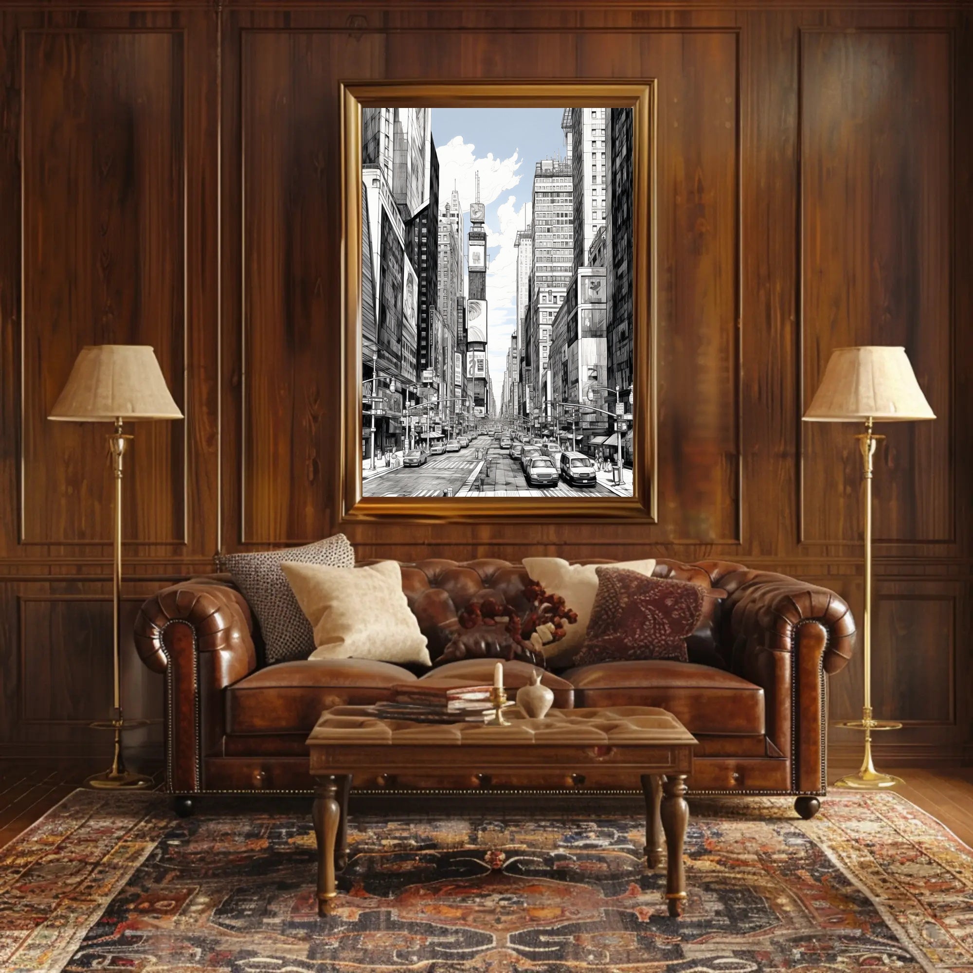 Urban Sketch Of Times Square Poster