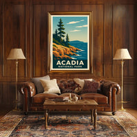 Acadia National Park Scenic Vintage Nature Lovers Poster