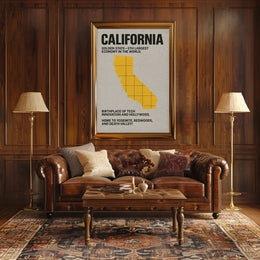 California Golden State Vintage Poster Print PosterGoat