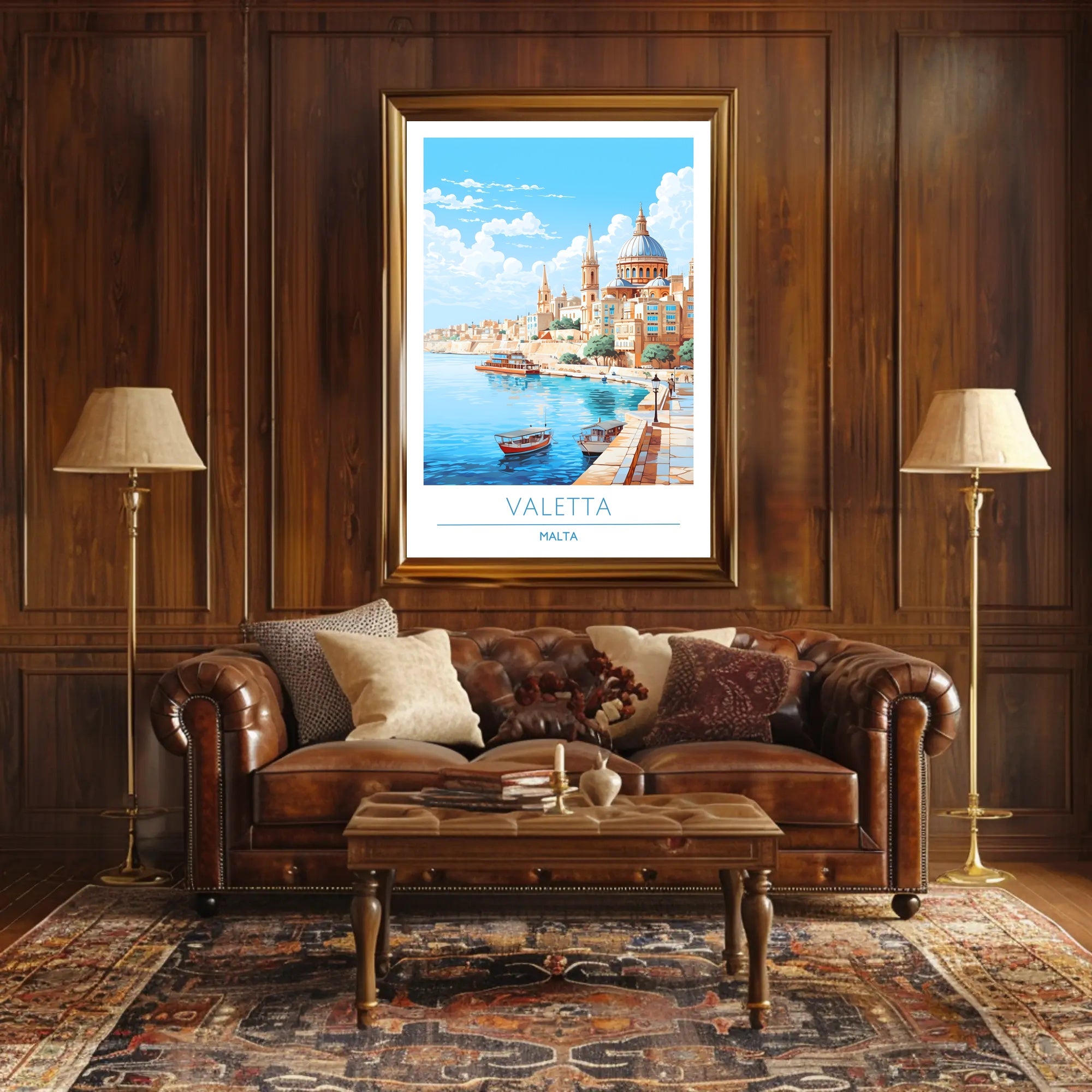 Valletta Malta Scenic Travel Poster