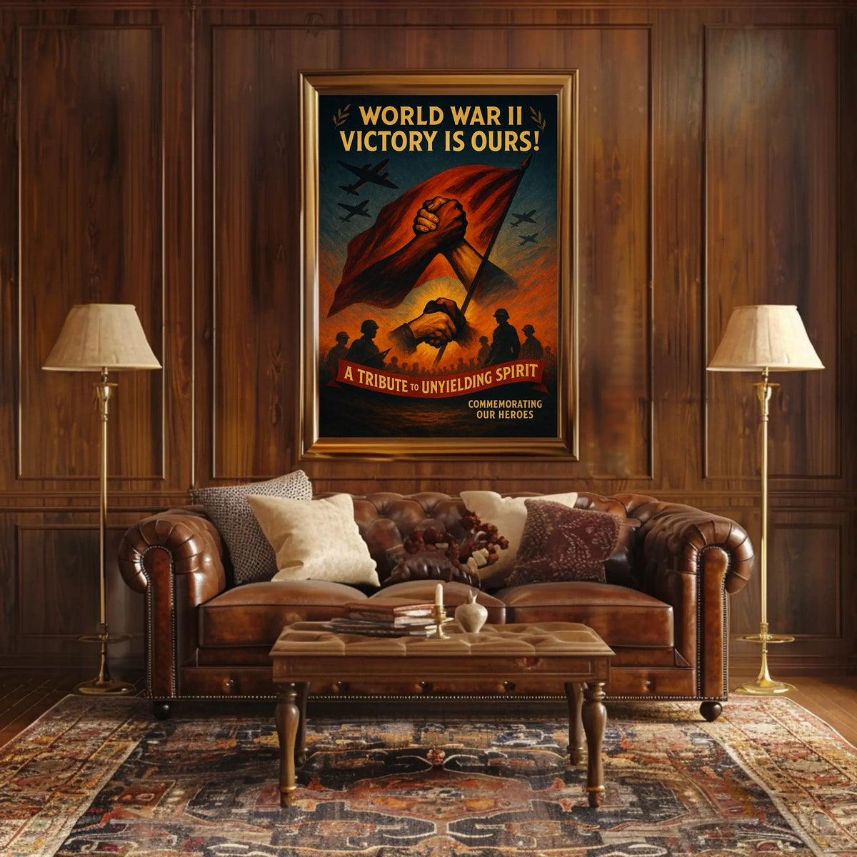 World War II Heroes Commemoration Bold Dramatic Poster