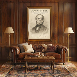 John Tyler 10th President Sketch Poster Art Print for Home Decor PosterGoat