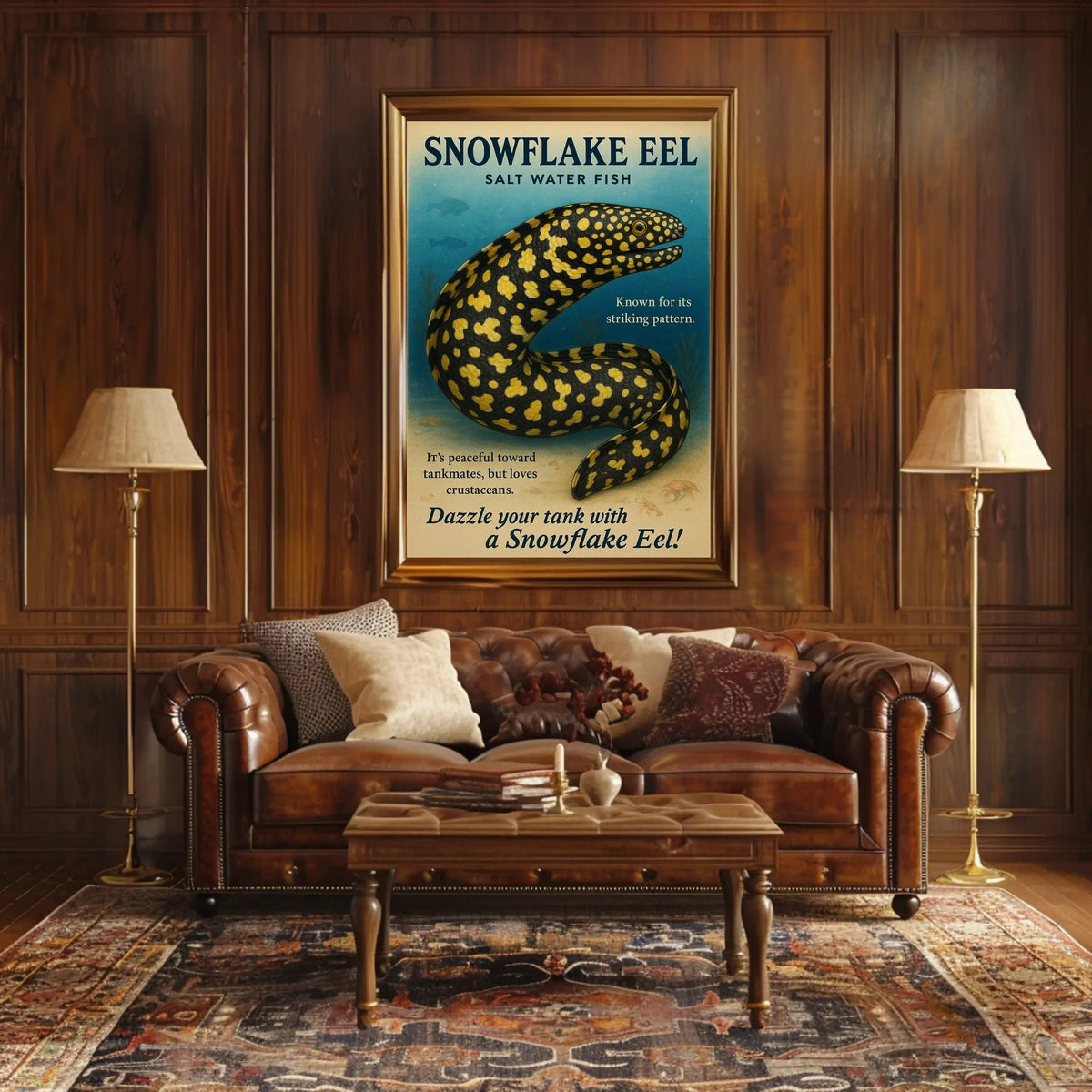 Snowflake Eel Saltwater Fish Poster