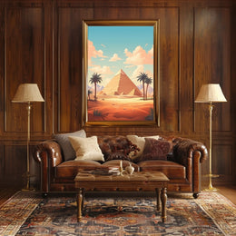 Ancient Egyptian Landscape with Pyramid Cultural Heritage Poster