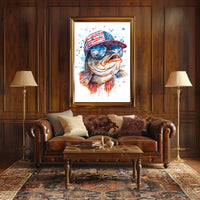 Bass Fish Wearing Backwards Snapback Cap Art Poster