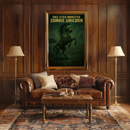 One-Eyed Monster Zombie Unicorn Poster