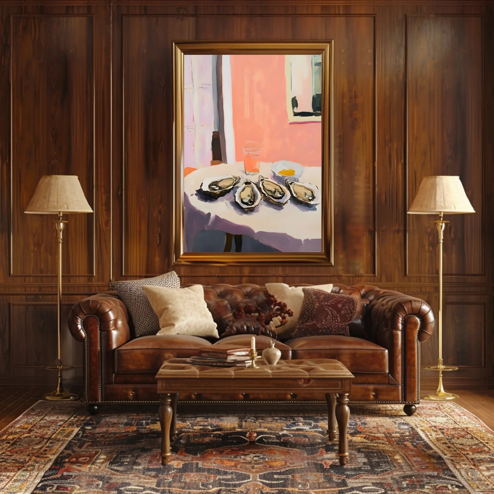 Oysters Still Life Poster Modern Coastal Wall Art