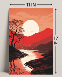 Tranquil Sunset Landscape Poster