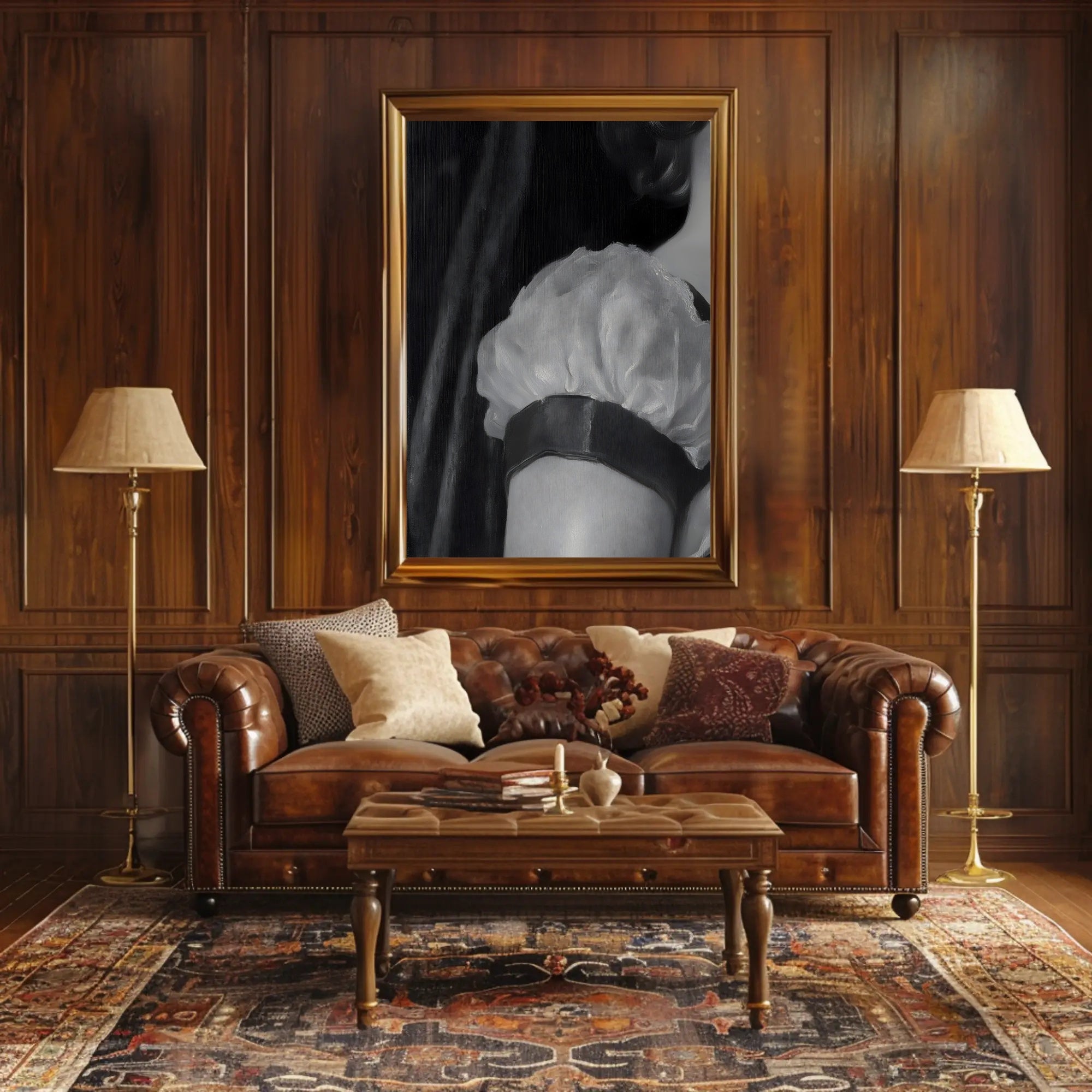 Vintage Close-Up Woman Shoulder Artistic Poster PosterGoat