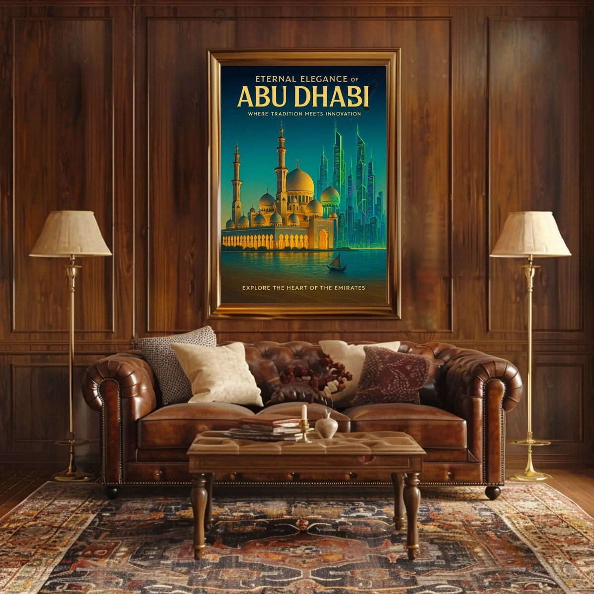 Abu Dhabi Elegance and Innovation Travel Poster