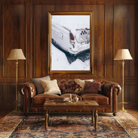 Vintage Car In Snow Vintage Poster