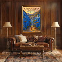 Chefchaouen Watercolor Poster: Blue Pearl Serenity