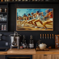 Vintage Athletes Sprinting Race Poster Art Print