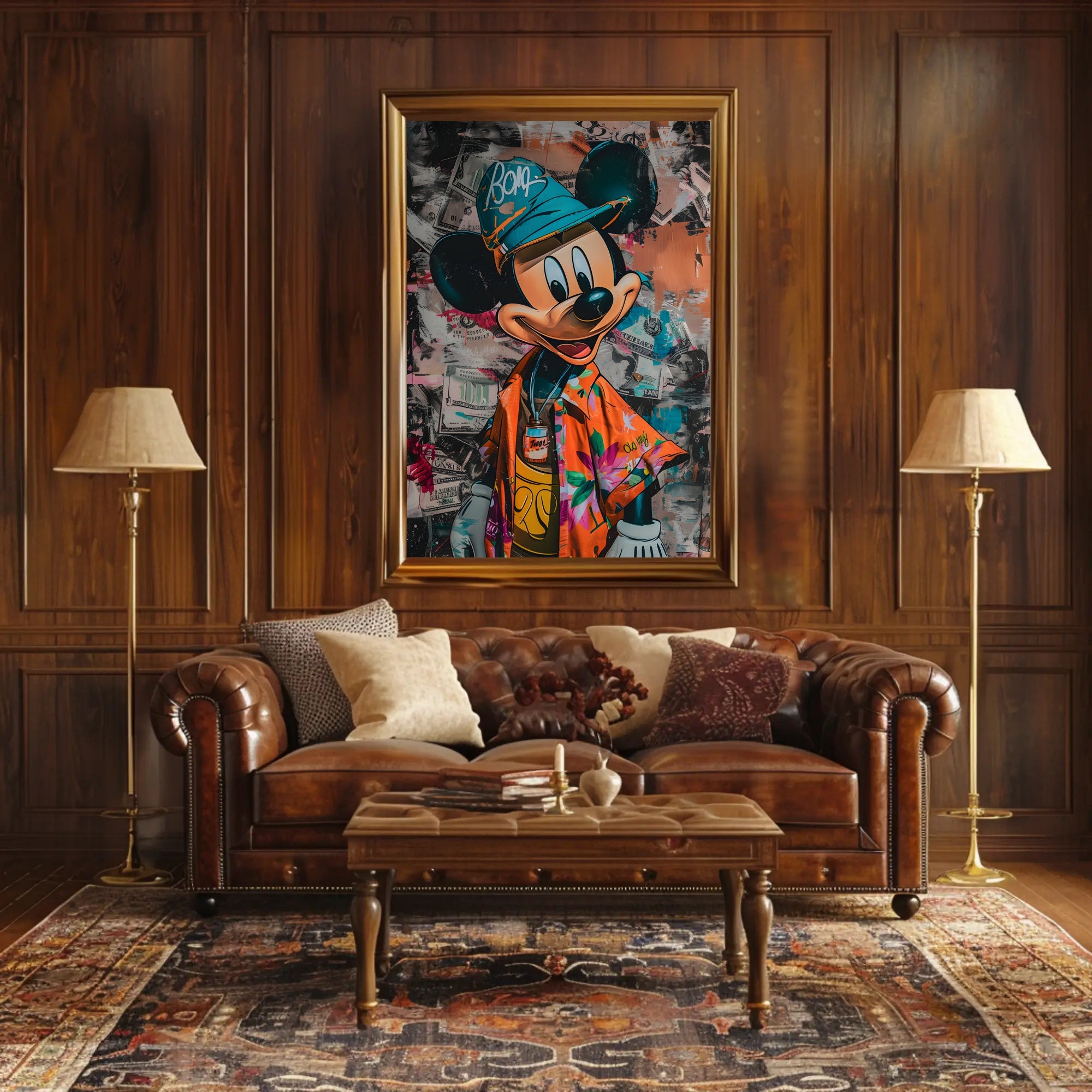 Stylized Cartoon Street Art Poster for Pop Culture Enthusiasts
