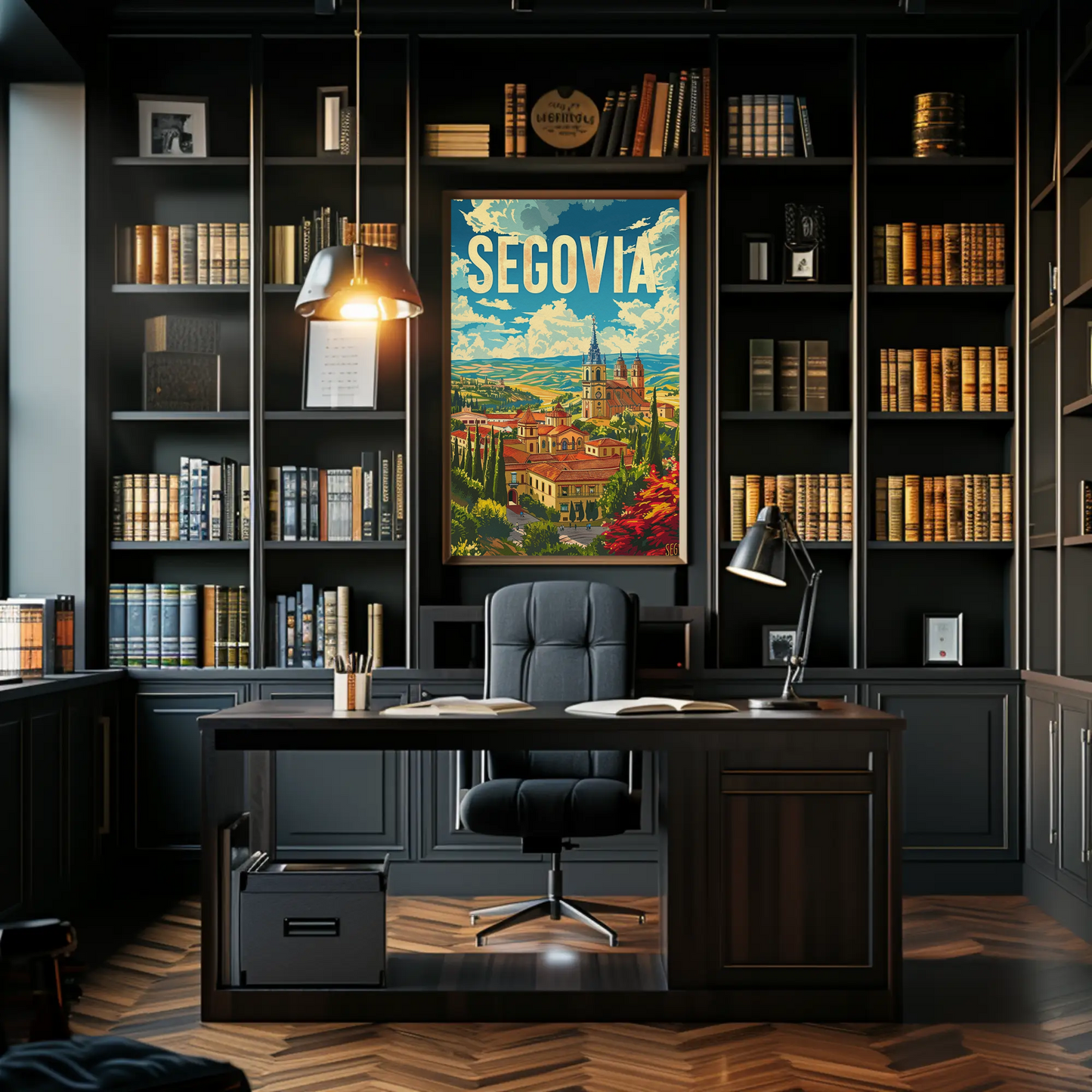 Segovia Cityscape Skyline and Architecture Travel Poster