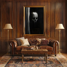 Haunting Textured Skull Dark Abstract Artistic Poster PosterGoat