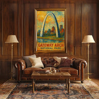Gateway Arch National Park Vintage Decor Poster