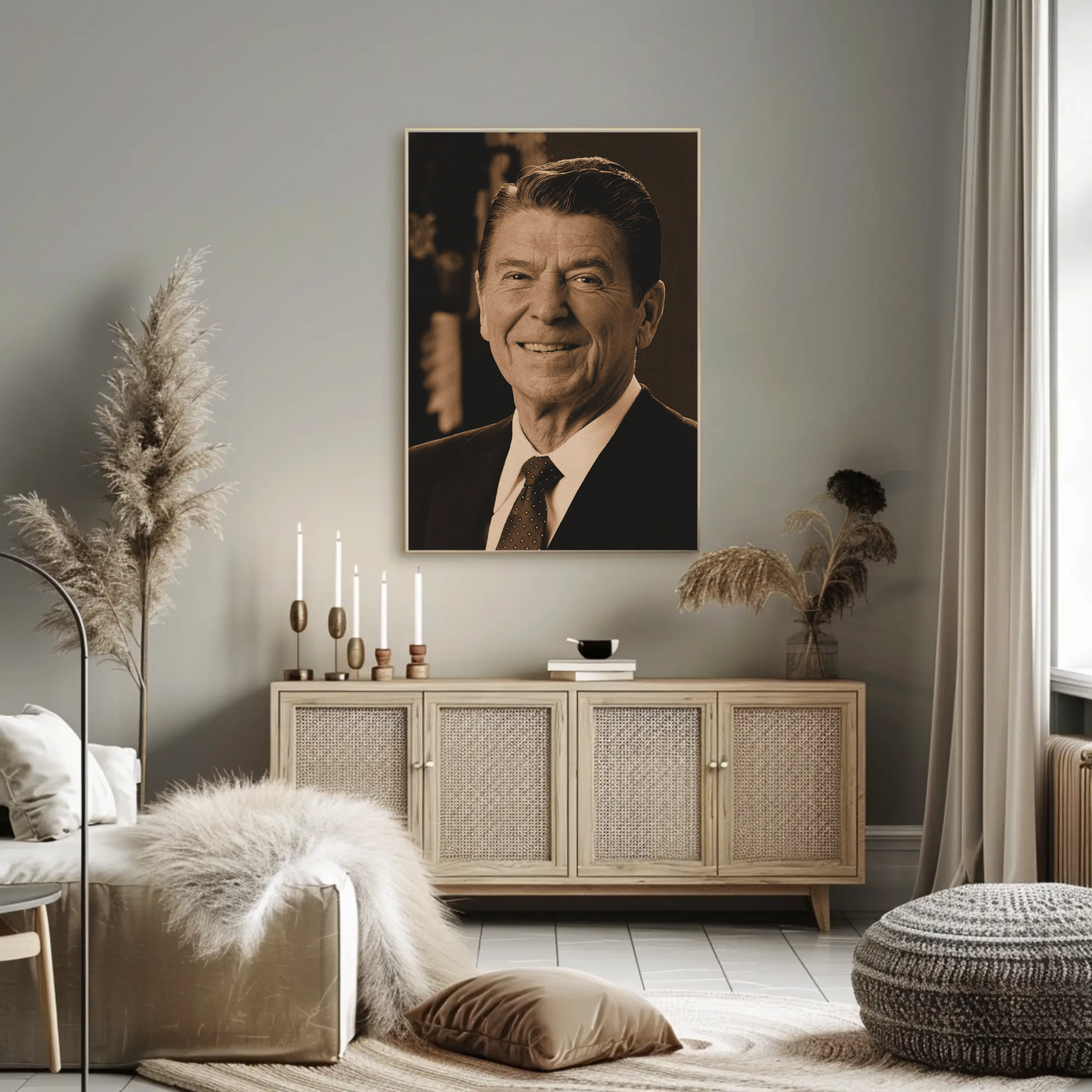 Ronald Reagan 40th President Sepia Photo