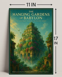 Hanging Gardens of Babylon Photorealistic Fantasy Mythology Poster
