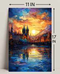 Enchanted Cityscape At Sunset Poster