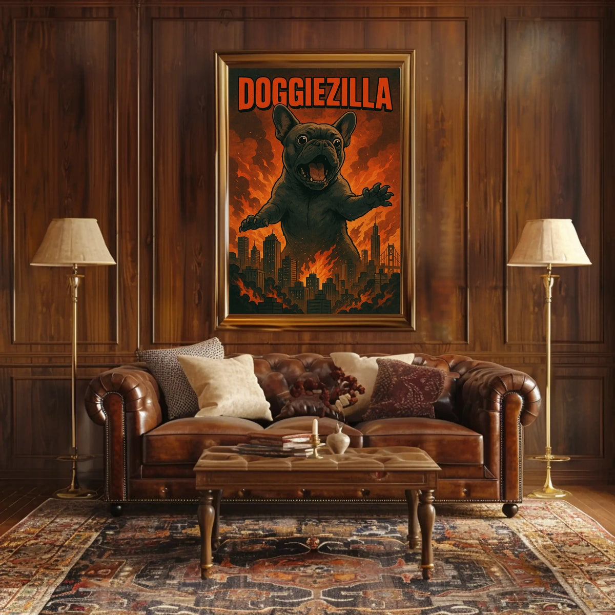 Doggiezilla Poster Real World Scenery Wall Art 18x24