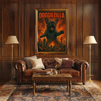 Doggiezilla Poster Real World Scenery Wall Art 18x24
