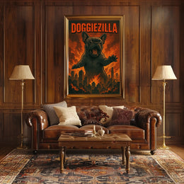 Doggiezilla Poster Real World Scenery Wall Art 18x24