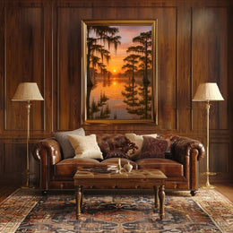 Tranquil Cypress Sunset Poster
