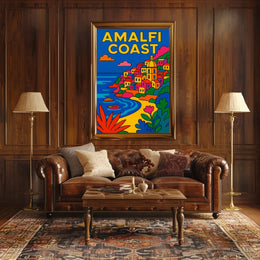 Amalfi Coast Vibrant Escape Poster For Coastal Wall Art