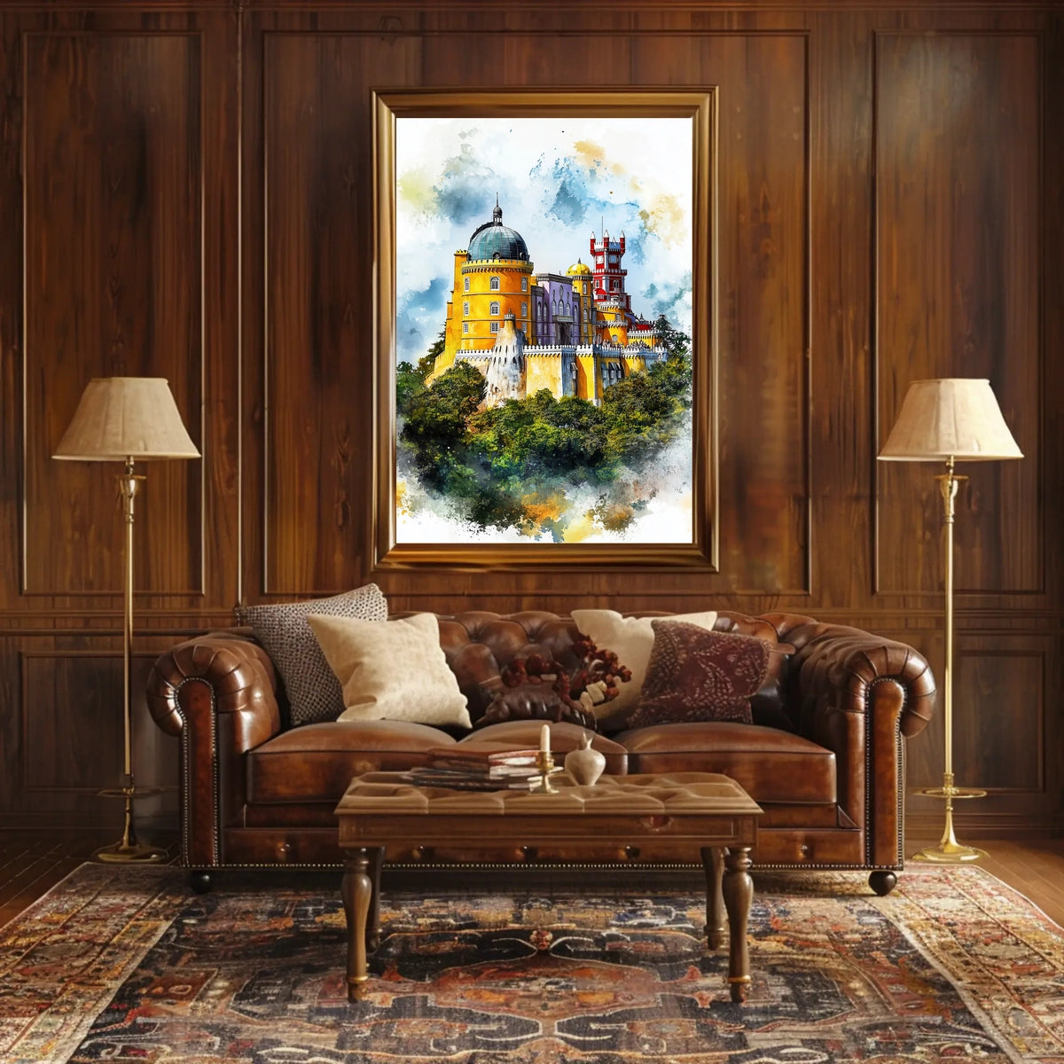 Portugal Sintra Pena Palace Bright Colorful View Poster