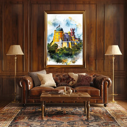 Portugal Sintra Pena Palace Bright Colorful View Poster
