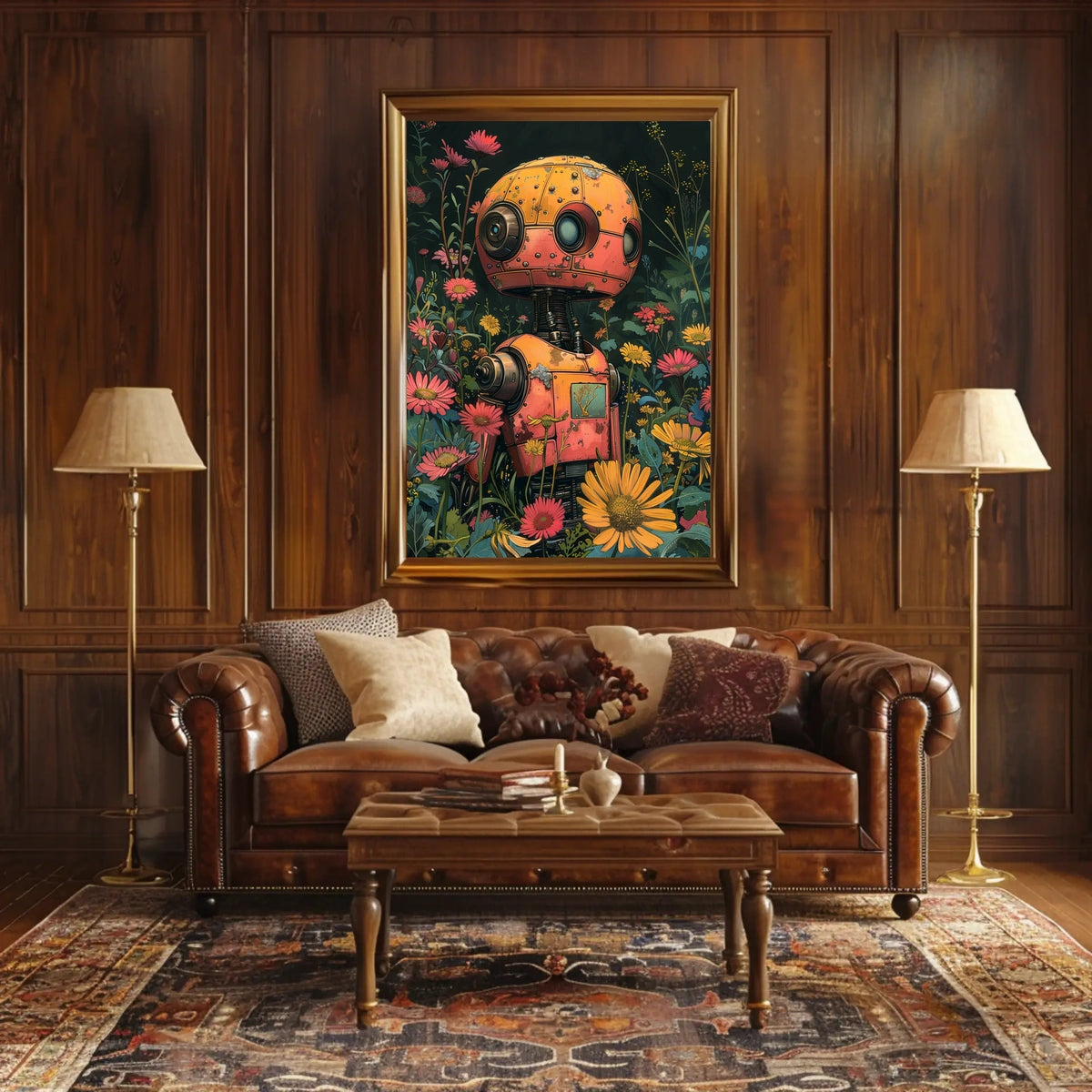 Robot In Bloom Poster