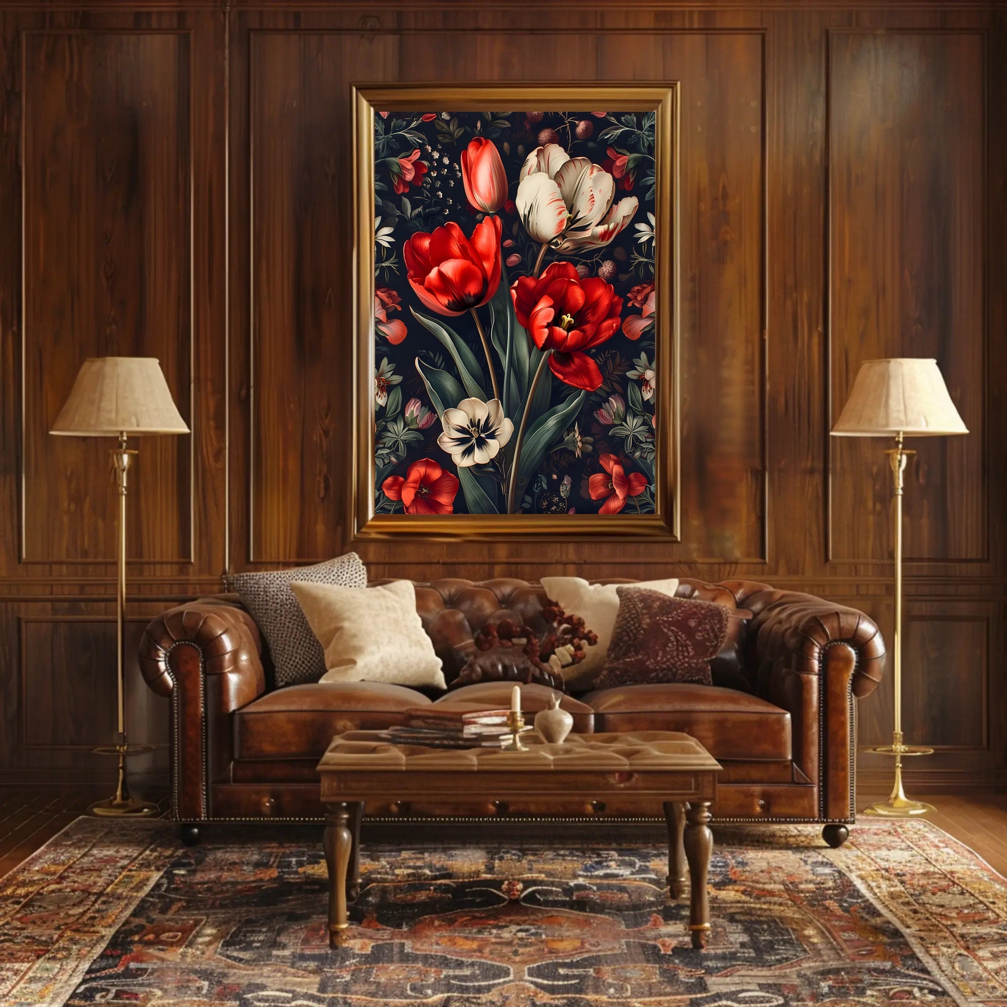 Botanical Elegance: Artistic Tulip Bouquet Poster
